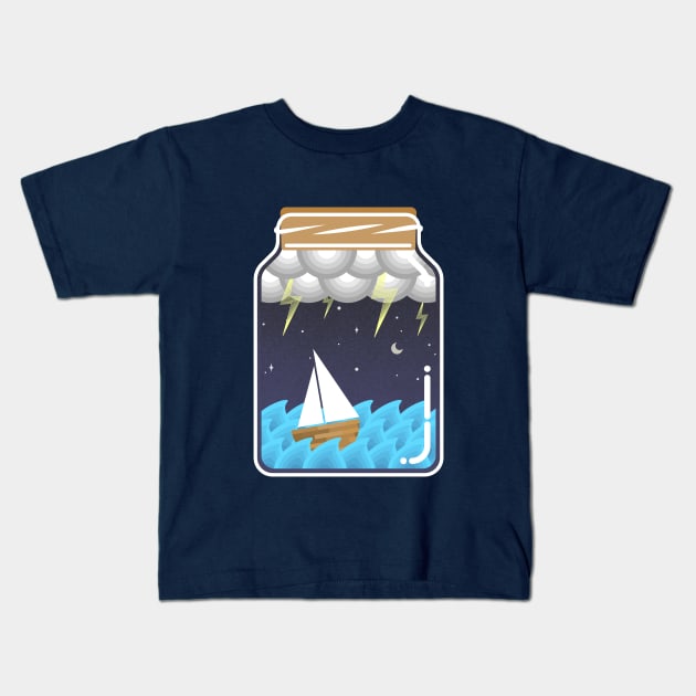 Sea in a bottle Kids T-Shirt by guidogokraw